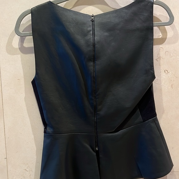 BCBG leather peplum top NWT - Picture 3 of 3